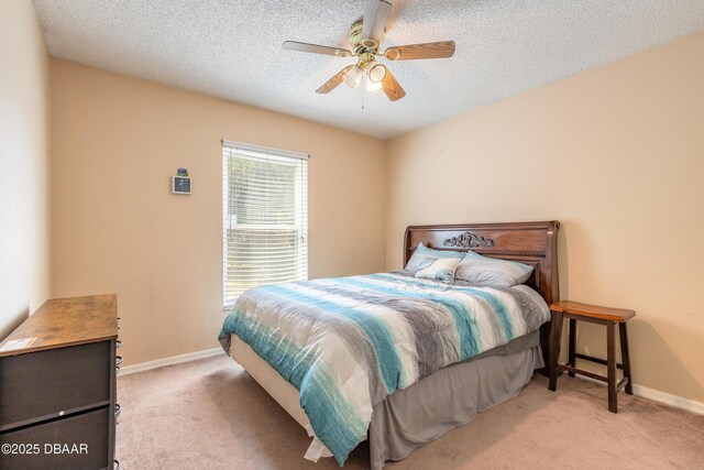 198 Heather Lane Dr, Deltona, FL 32738 - carpeted bedroom featuring a textured ceiling and ceiling fan