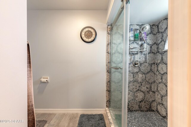 198 Heather Lane Dr, Deltona, FL 32738 - full bathroom with a shower stall and wood finished floors