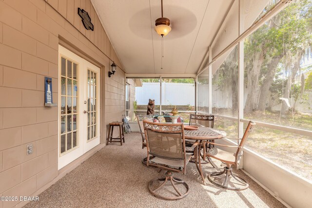 198 Heather Lane Dr, Deltona, FL 32738 - sunroom featuring french doors and outdoor dining area