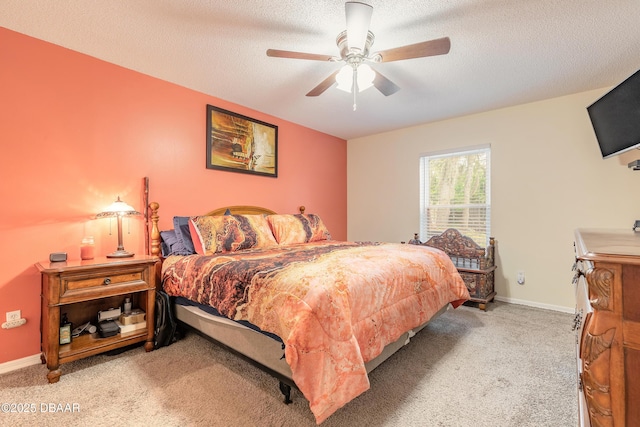 198 Heather Lane Dr, Deltona, FL 32738 - carpeted bedroom featuring a textured ceiling and a ceiling fan