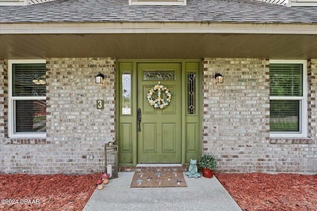 property entrance with a porch