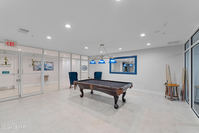 recreation room featuring billiards