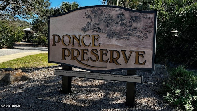 view of community sign