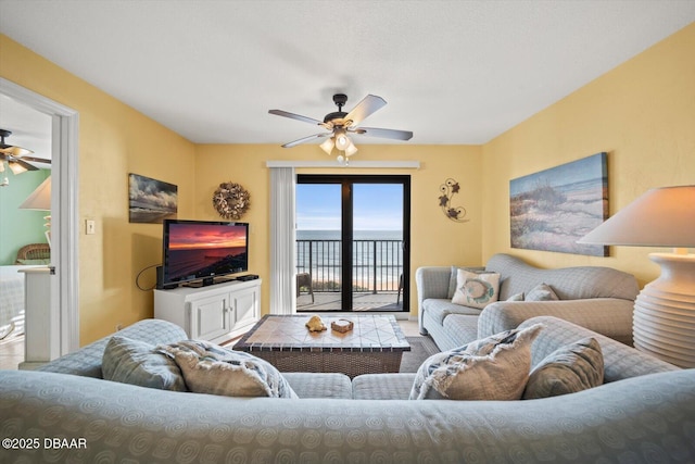 3100 Ocean Shore Blvd Unit 5020, Ormond Beach, FL 32176 - living area featuring ceiling fan