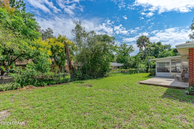 view of yard featuring a patio