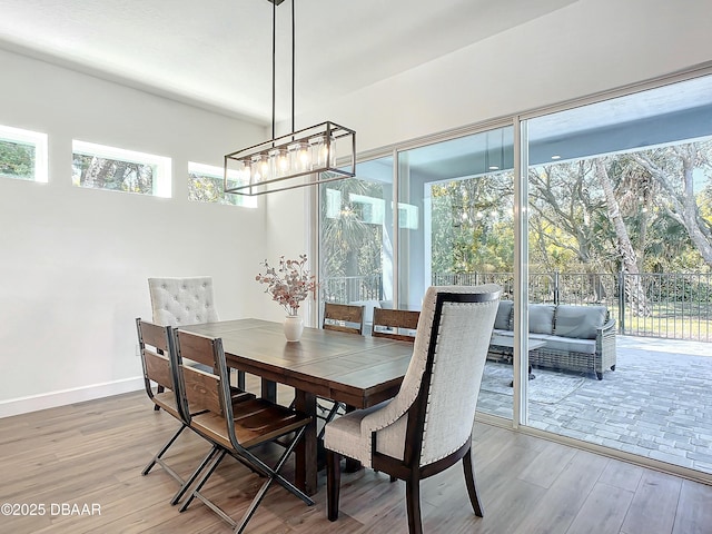 dining area featuring wood-type flooring