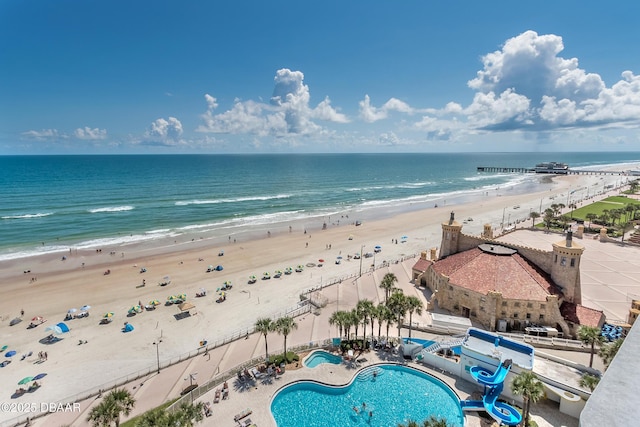 property view of water with a view of the beach