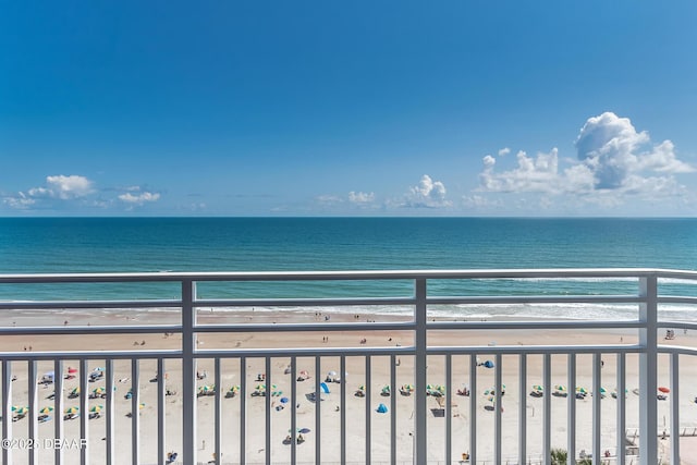 property view of water with a beach view