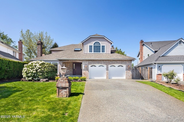 23812 21st Dr Unit Se, Bothell, WA 98021 - traditional-style home with driveway, roof with shingles, a garage, brick siding, and a front lawn