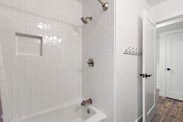 12307 Tieton Dr, Yakima, WA 98908 - full bath featuring shower / washtub combination and wood finished floors