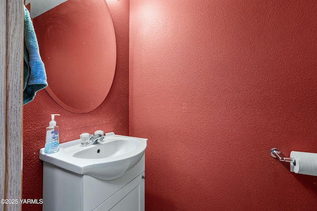 506 Millenium Ave, Moxee, WA 98936 - bathroom with vanity and a textured wall