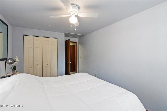 10401 N 1739th Pr NW, Grandview, WA 98930 - bedroom with a ceiling fan and a closet