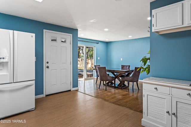 1510 Hathaway St, Yakima, WA 98902 - dining space with recessed lighting, baseboards, and wood finished floors