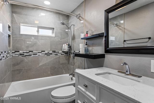 1510 Hathaway St, Yakima, WA 98902 - bathroom with vanity, bathtub / shower combination, and toilet