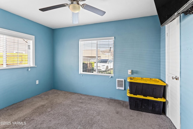 1510 Hathaway St, Yakima, WA 98902 - empty room with carpet floors, ceiling fan, and heating unit