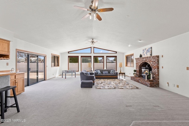 41 Alteejen Rd, Zillah, WA 98953 - living room featuring a healthy amount of sunlight, light colored carpet, and ceiling fan