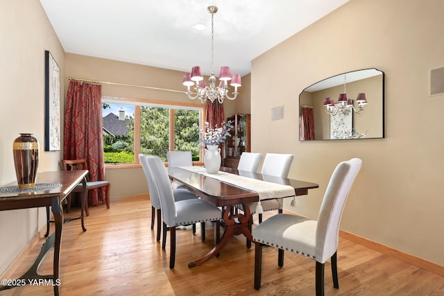 1011 N 79th Ave, Yakima, WA 98908 - dining room with a chandelier, wood finished floors, and baseboards