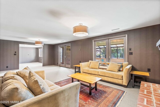 5902 Glacier Way, Yakima, WA 98908 - carpeted living area featuring french doors