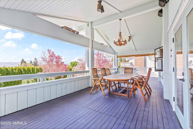 5902 Glacier Way, Yakima, WA 98908 - wooden terrace featuring a ceiling fan and outdoor dining area