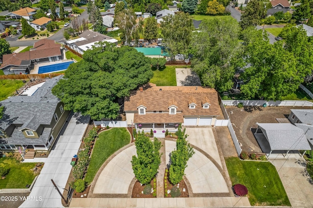 3703 W Chestnut Ave, Yakima, WA 98902 - aerial view of property and surrounding area featuring nearby suburban area and a pool area