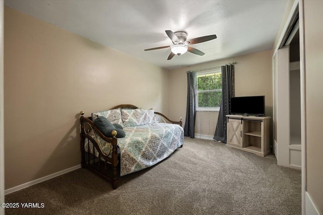 3700 Sheller Rd, Sunnyside, WA 98944 - bedroom featuring carpet floors, baseboards, and a ceiling fan