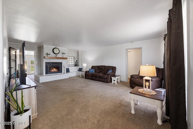 3700 Sheller Rd, Sunnyside, WA 98944 - carpeted living area with a fireplace