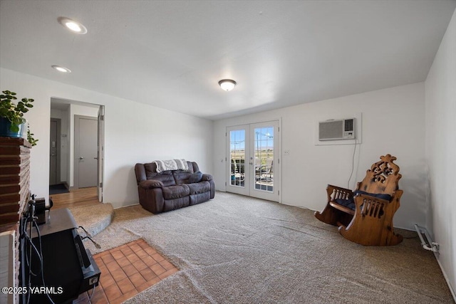 3700 Sheller Rd, Sunnyside, WA 98944 - living room with carpet floors and a wall unit AC