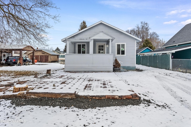 view of front of property with fence