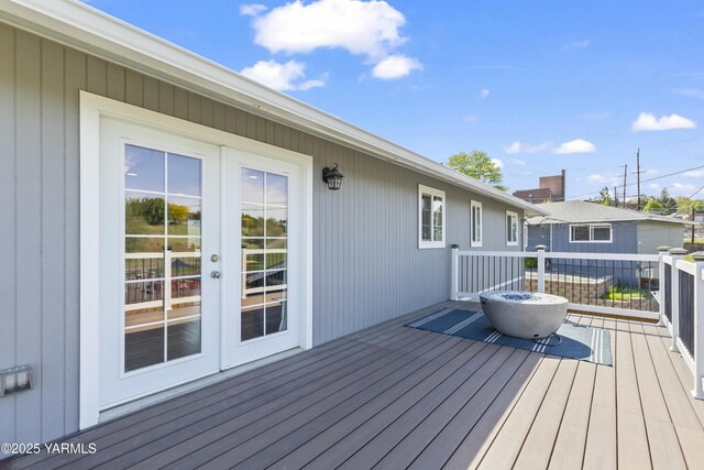 deck featuring french doors