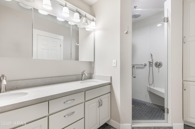 851 E Selah Rd, Yakima, WA 98901 - full bathroom featuring a stall shower and double vanity