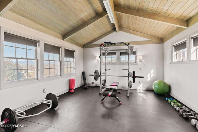 5 N 80th Ave, Yakima, WA 98908 - exercise room with baseboards, wooden ceiling, and lofted ceiling