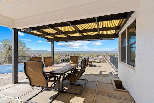 5 N 80th Ave, Yakima, WA 98908 - view of patio with fence, outdoor dining area, and a mountain view