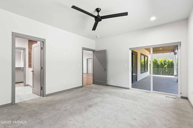 4303 Tayhill Way, Yakima, WA 98908 - unfurnished bedroom featuring carpet flooring, access to exterior, baseboards, recessed lighting, and ensuite bath
