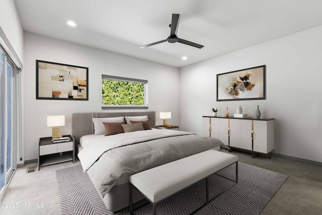 4303 Tayhill Way, Yakima, WA 98908 - carpeted bedroom with recessed lighting, a ceiling fan, and baseboards