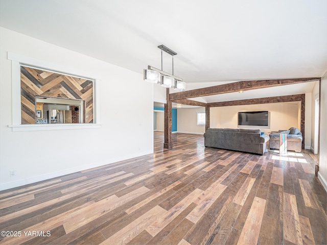 230 Krough Rd, Prosser, WA 99350 - unfurnished living room featuring baseboards and wood finished floors