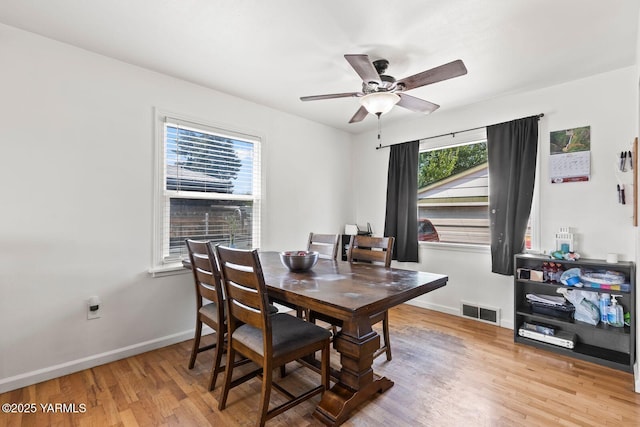1306 S 6th Ave, Yakima, WA 98902 - dining area featuring light wood-style flooring and ceiling fan