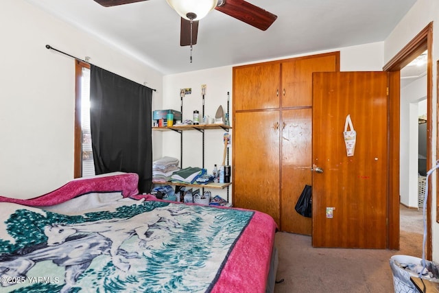 1306 S 6th Ave, Yakima, WA 98902 - bedroom featuring carpet, a closet, and ceiling fan