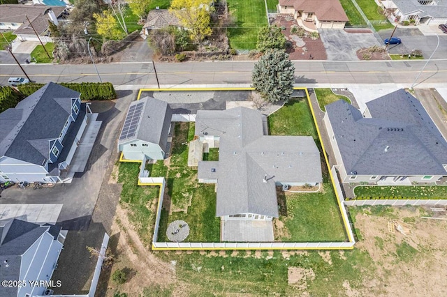 bird's eye view with a residential view