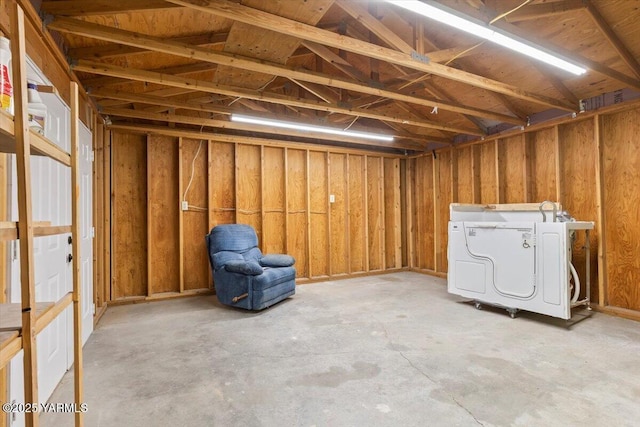 below grade area with washer / dryer