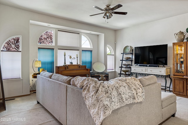 6 N 78th Ave, Yakima, WA 98908 - living area featuring light colored carpet and ceiling fan