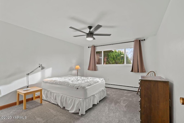 1501 W Chestnut Ave Unit 5, Yakima, WA 98902 - carpeted bedroom featuring baseboard heating and a ceiling fan