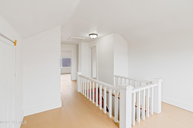 1555 W Tieton Rd, Tieton, WA 98947 - corridor featuring an upstairs landing, light wood finished floors, and baseboards