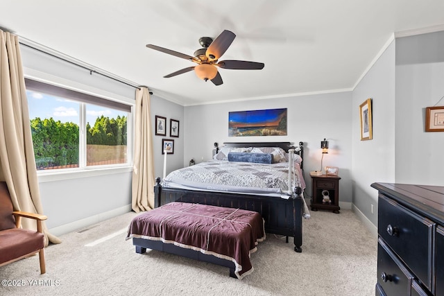 602 N 57th Ave, Yakima, WA 98901 - bedroom featuring carpet flooring, ornamental molding, and a ceiling fan
