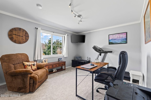 602 N 57th Ave, Yakima, WA 98901 - office featuring light colored carpet, crown molding, and rail lighting
