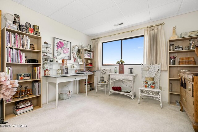 1011 N 42nd Pl, Yakima, WA 98908 - office area featuring carpet floors and a paneled ceiling