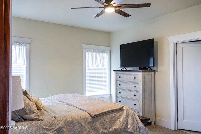 175001 W King Tull Rd, Grandview, WA 98930 - bedroom featuring carpet, baseboards, and a ceiling fan