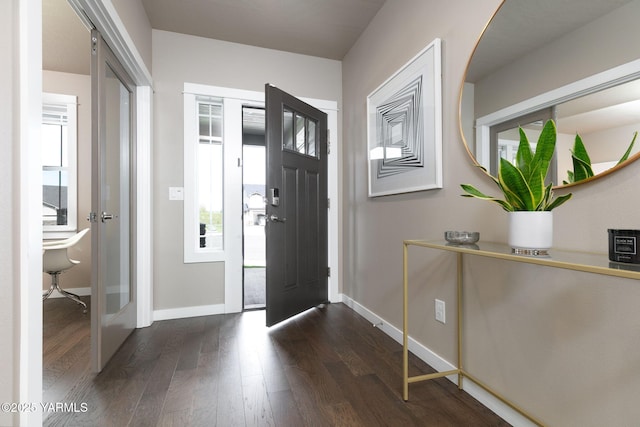 7902 W Whatcom Ave, Yakima, WA 98903 - entrance foyer with baseboards, dark wood-style flooring, and a wealth of natural light