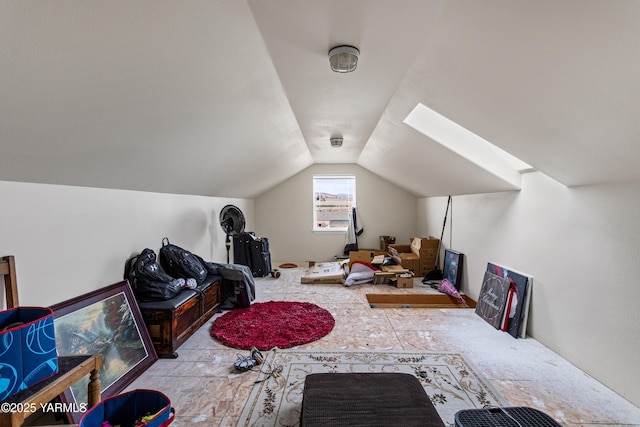 additional living space with vaulted ceiling