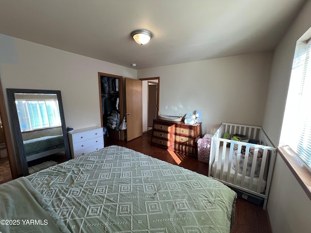 1215 Vineyard Dr, Tieton, WA 98947 - bedroom with multiple windows, dark wood finished floors, and a closet