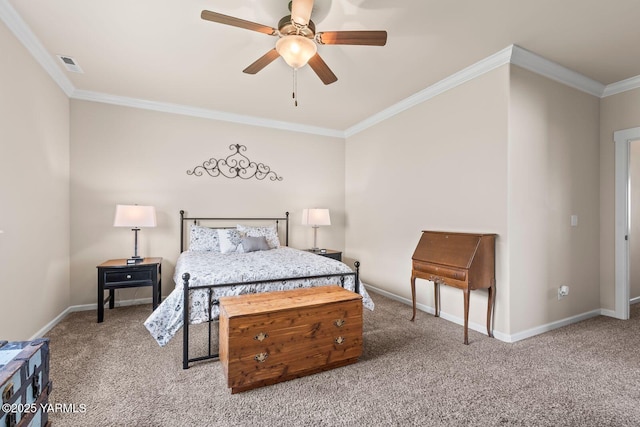 1504 W Naches Ave, Selah, WA 98942 - carpeted bedroom featuring ornamental molding and ceiling fan